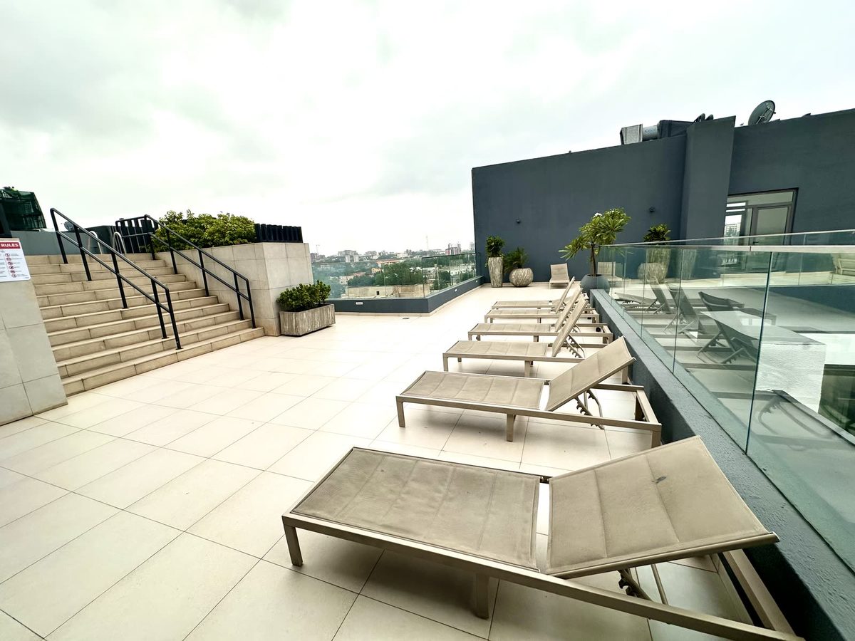 Rooftop amenity at a short-let Accra residence