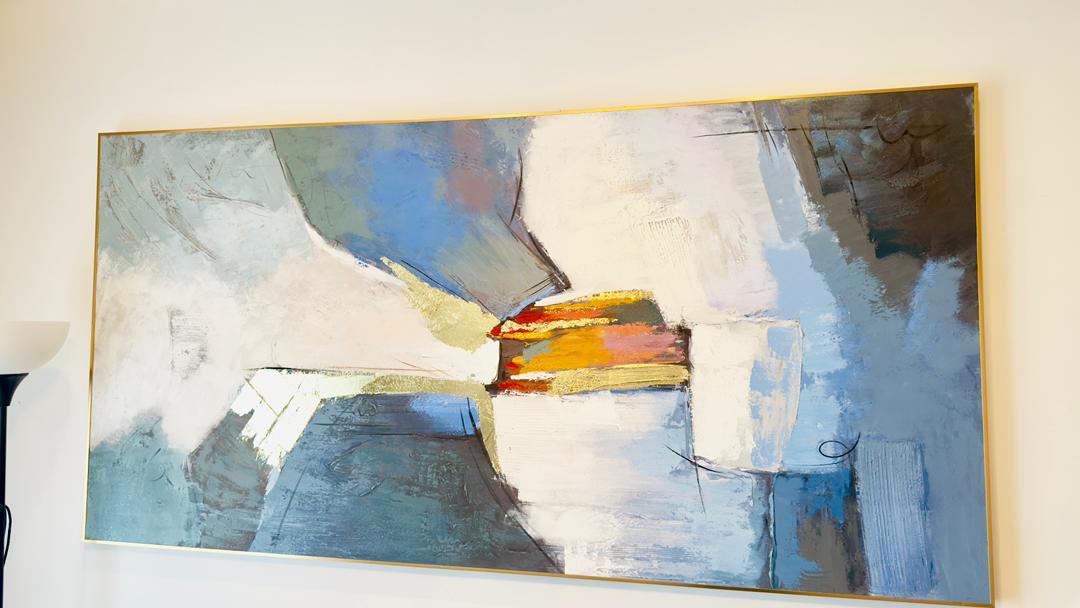 Statement abstract artwork in the living room